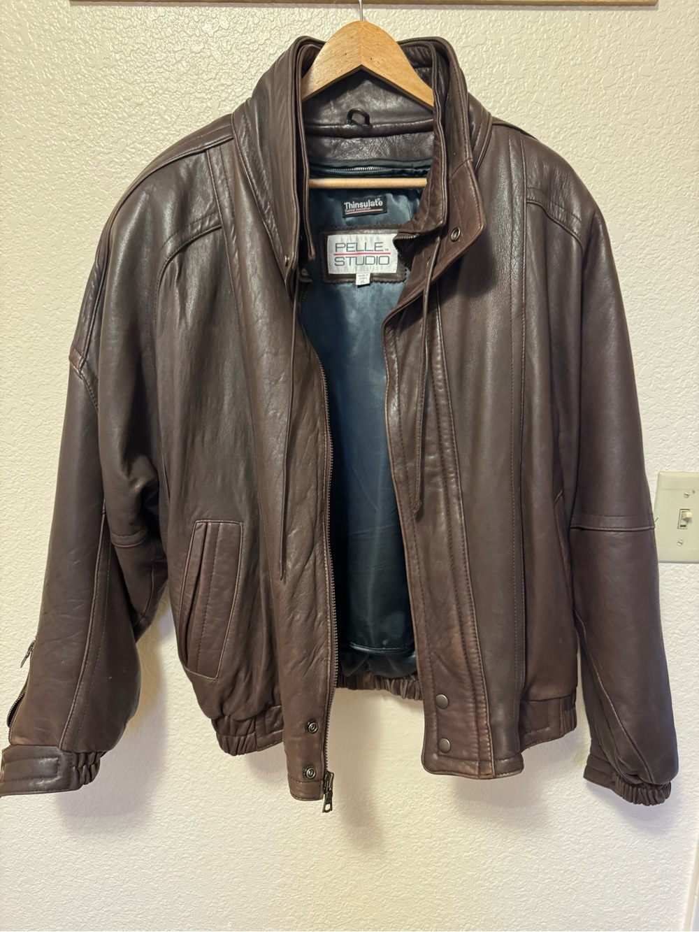 Pelle Studio Dark Brown Leather Bomber Jacket